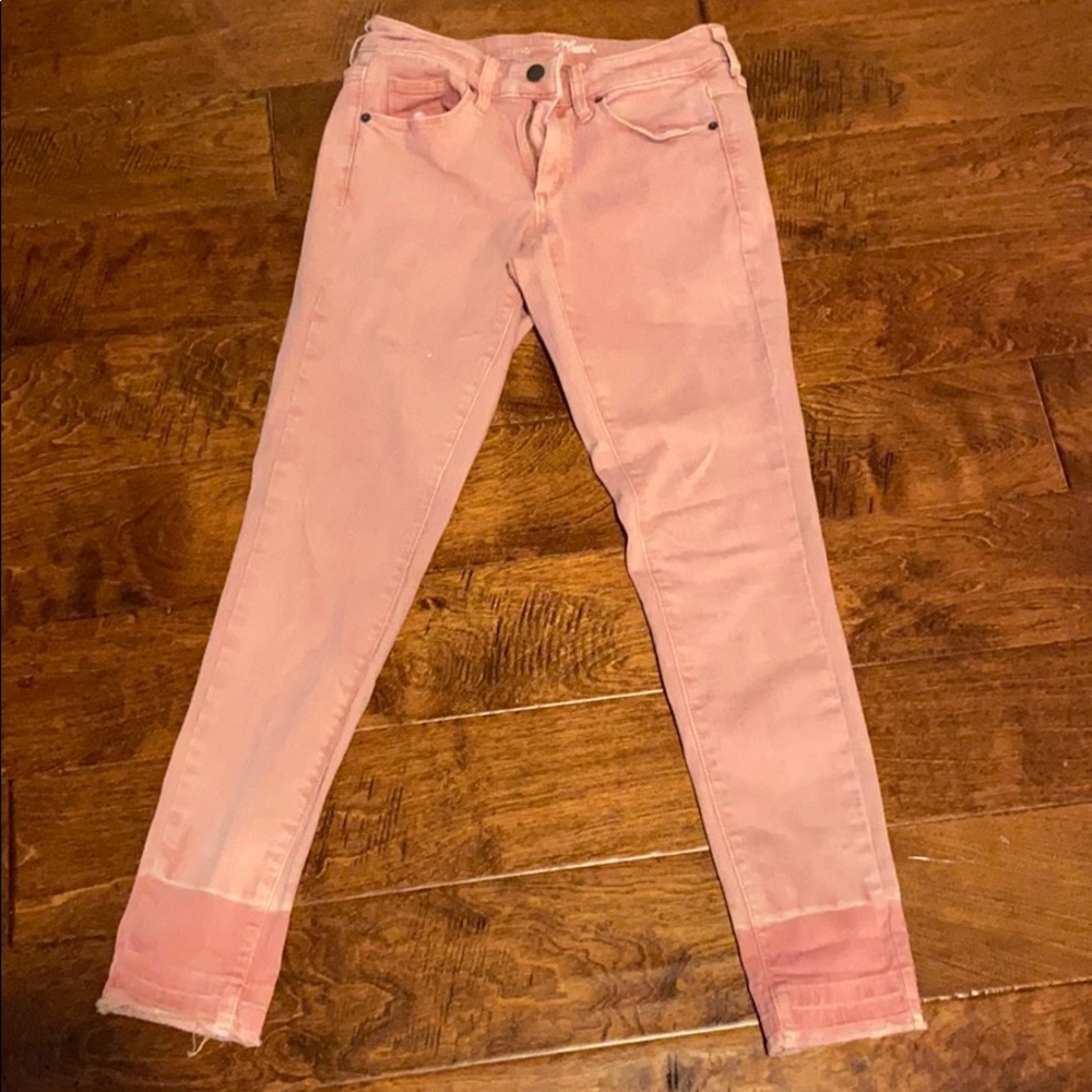 Pink wash skinny jeans